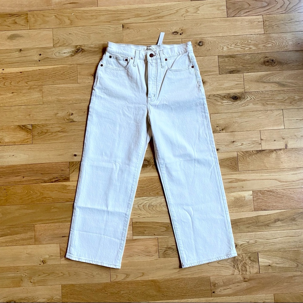 Madewell Slim Wide-leg Crop in Bone